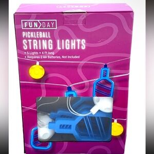 FUNDAY Pickleball String Lights - Blue & Yellow